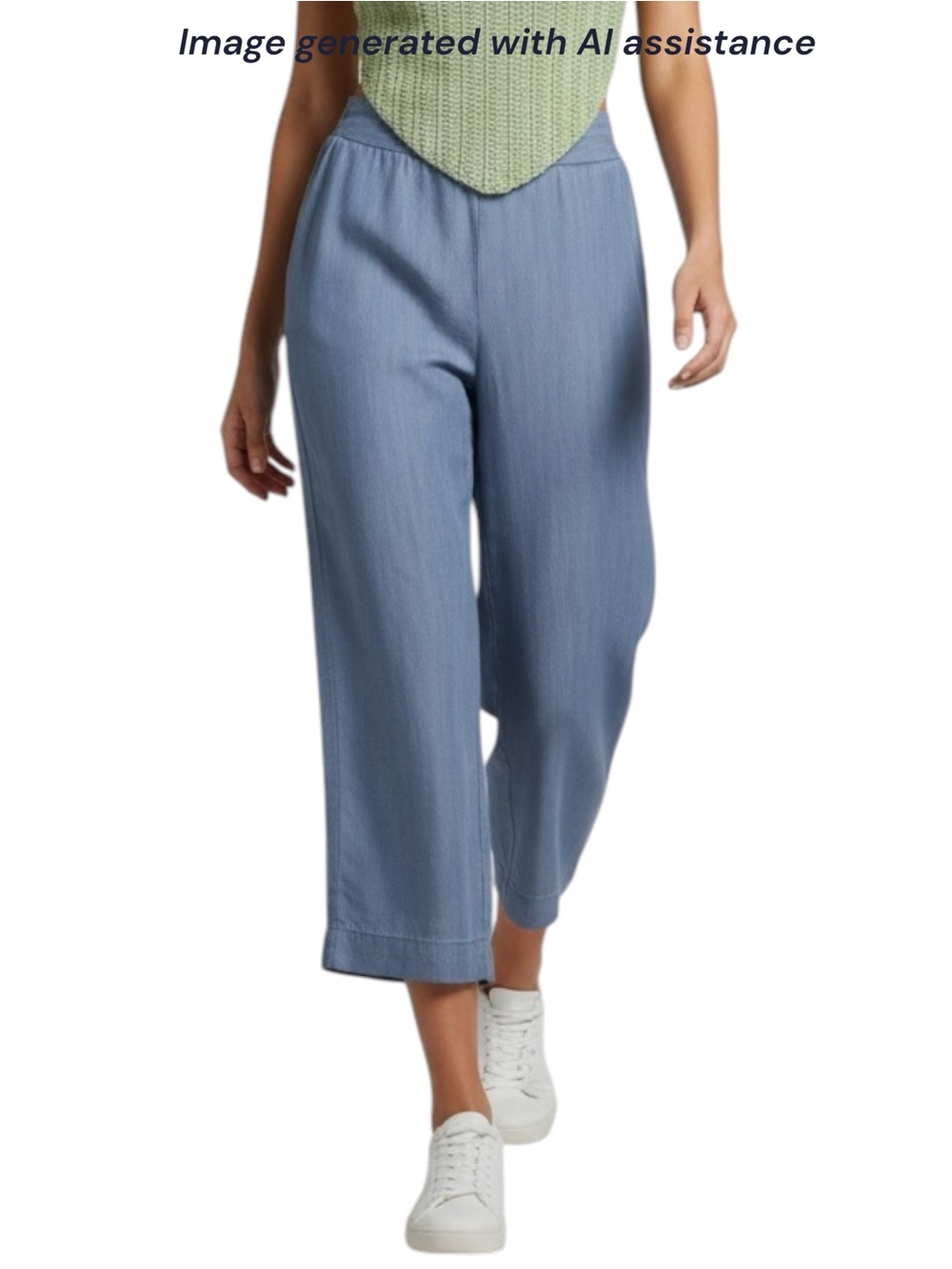 EV1 L chambray lyocell wide leg crop pant